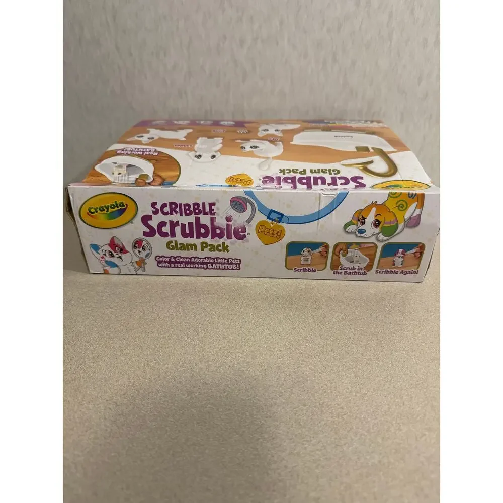 Crayola Scribble Scrubbie Pets Glam Tub Washable Toy Playset New